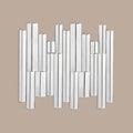 Avalon wall mirror with geometric mirrored panels on plain background