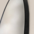  close-up of round wall mirror in black