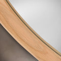 Close-up of a oak wooden frame corner on a neutral background