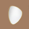 Contemporary organic mirror with a fluid asymmetrical shape, finished in softly textured antique gold for an elegant sculptural feel.