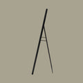 Black arch cheval mirror on a beige background