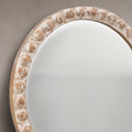 Rowan round mirror textured frame close up detail