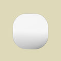 Modern rounded-edge mirror showcasing smooth curves.