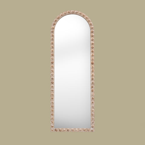 Rowan wooden arch leaner mirror full view modern minimalist design