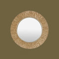 Serrano round mirror full view gold frame modern wall mirror