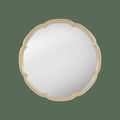 Elegant vintage-inspired scalloped mirror with textured detailing.